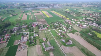 Zabłocie, Góry, Przybysławice z lotu ptaka w maju