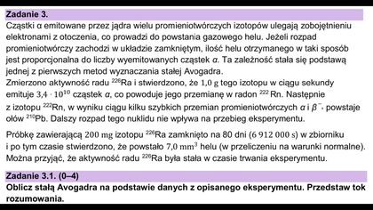 Cząstki  emitowane przez jądra wielu promieniotwórczych izotopów...  | Zadanie 3 CKE 2022 Grudzień