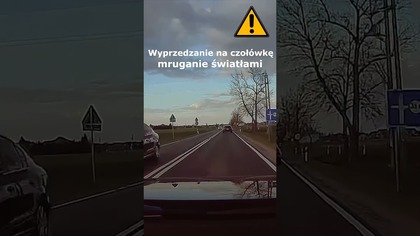 Wyprzedzanie na czołówkę, mruganie światłami #shorts #rikordwidjo