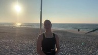Pole Dance training on the beach