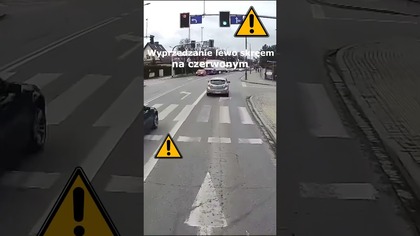 Wyprzedzanie lewo skrętem na czerwonym świetle #shorts #rikordwidjo