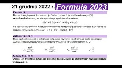 ZADANIE 16 CKE 2023 (Próbna) | Badano kinetykę reakcji utleniania jonów bromkowych jonami... | pH