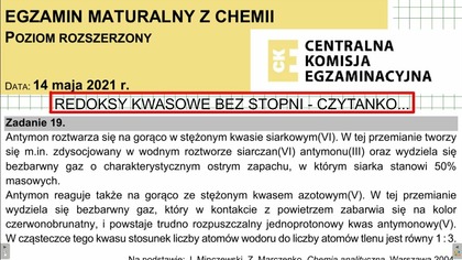 ZADANIE 19 CKE 2021 MAJ REDOX CZYTANIE ZE ZROZUMIENIEM KWASOWY
