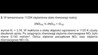 W temperaturze 1120K stężeniowa stała równowagi reakcji | Kr, Kc | Równowaga | CHEMIA