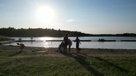 Plaża podmiejska, widok z drona.  Krzywe, 09. 06. 203.