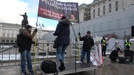 STOP ZAMYKANIU POLSKICH KOPALŃ! - Protest przeciwko fuzji PGNIG i z Orlenem pod Pałacem Prezydenckim
