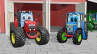 Rufus and Leo Tractor Adventure - Mowing Corn and Working Together with Farm Machines in the Field