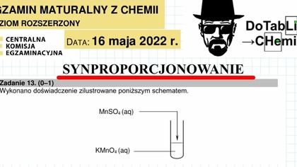 Wykonano doświadczenie zilustrowane poniższym schematem. MnSO4+KMnO4+H2O Synproporcjonowanie, Mangany.  ZADANIE 13 CKE 2022 MAJ.  #Chemia