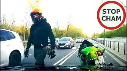 Motocyklista zajechał drogę i zablokował ruchu #1828 Wasze Filmy