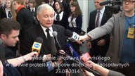 Jarosław Kaczyński o proteście rodziców dzieci niepełnosprawnych (23. 03. 2014)