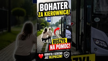 Bohaterski kierowca autobusu ruszył na pomoc kobiecie i dziecku.   #bohater #shorts