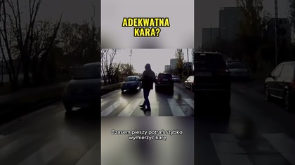 Sekunda przy pasach i pieszy już wymierza karę.  Lepiej zwolnić!  #kierowcy #droga #prawo