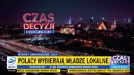 TVN 24 - Początek programu Czas decyzji.  Wybory samorządowe z uwzględnieniem obliczania czasowego (