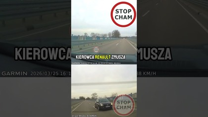 Wariackie wyprzedzanie na czołówkę #stopcham #dashcam #piratdrogowy