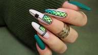 dragon geometric nails art tutorial / NTN PREMIUM