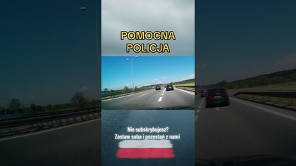Policja daje przykład  pchają auto.  Kultura na drodze!#szacunek #policja #droga #polscykierowcy