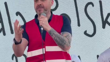 1429 Górnik ze Śląska zwyzywał pod Sejmem premiera Tuska i minister Simens Klęskę.  (Skopiowane) (1)