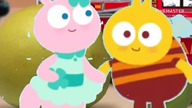 Elodie the Worm and Barnaby Bumblebee at the Slugs Casino Animation