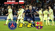 PSG 3:2 Barcelona Liga Mistrzów 2014/15, skrót meczu, Polski komentarz HD