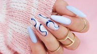pastel blue nails art / AlleLac