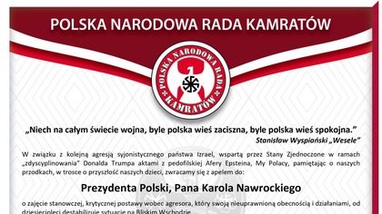 Oświadczenie Rady Kamrackiej.  Pt.  6. 3. 2026r.  W.  Olszański, M.  Osadowski Rodacy Kamraci NPTV.pl