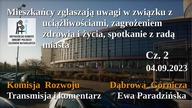 Komisja Rozwoju Dąbrowa G, mieszkańcy zgłaszają uwagi w związku z zagrożeniami zdrowia i życia Cz2/2