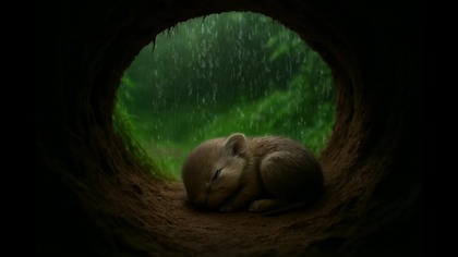 12H Rain in the Burrow  Deep Sleep Rain Sounds  Sleeping Baby Stoat