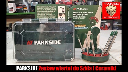 Parkside Komplet Wierteł do Wiercenie w Szkle i Ceramice wraz z Przyssawką Prowadzącą i Chłodzeniem