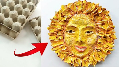 Słońce z opakowań po jajkach! Dekoracja na ścianę. Niesamowity recykling. DIY Jak zrobić?