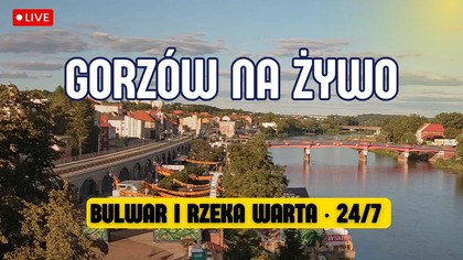 Gorzów Wielkopolski na żywo  kamera online Bulwar i rzeka Warta 24/7
