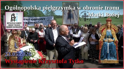 Gietrzwałd 23.05.2026 - wśr&oacute;d uczestnik&oacute;w delegacja OKOPZN - wystąpienie Krzysztofa Tytko