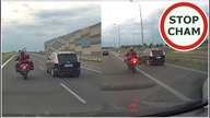 Kierujący Mazdą chciał zepchnąć motocyklistę z drogi #1485 Wasze Filmy