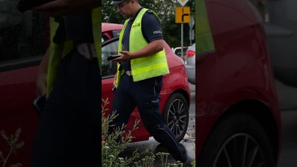 Zderzenie dwóch samochodów.  Kolizja na ul.  Grunwaldzkiej