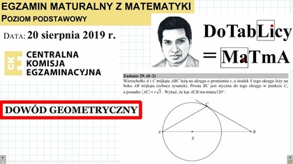 Wykaż, że kąt ACB ma miarę 120° ZADANIE 29 CKE 2019 SIERPIEŃ MATEMATYKA PODSTAWOWA
