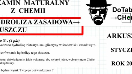 Przeprowadzono hydrolizę tristearynianu gliceryny w środowisku zasadowym. WYKRYWANIE.  ZADANIE 31 CKE 2003 STYCZEŃ.  #Chemia