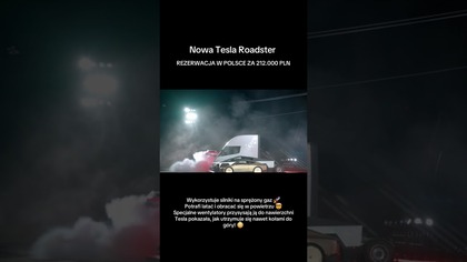 Nowa Tesla Roadster wykorzystuje silniki na sprężony gaz Potrafi latać i obracać się w powietrzu