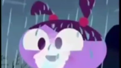 Ladybird Lu is holding a flashlight and laughing in the Rainstorm