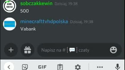 Serwer na discord - KS pisze 500 a MCTV HD Polska pisze Vabank (31. 08. 2021) (Nagrania z telefonu)