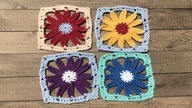 Kwadrat babuni z motywem kwiatka, prosty tutorial, Granny Square #231