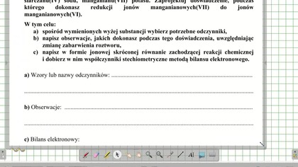 Masz do dyspozycji wodne roztwory: kwasu siarkowego(VI), wodorotlenku potasu, siarczanu(IV) sodu, manganianu(VII) potasu.  ZADANIE 15 AM2006 REDOX MAN