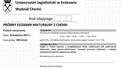 ZADANIE 10. 1 UJ 2017 REDOX U308+NO3^(-)+H3O^(+)UO2^(2+)+NO+H2O.  #chemia #chemistry