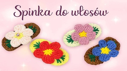 Szydełkowa spinka do włosów  zrób ją sam!  #595 PL/ENG