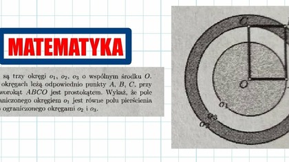 Dane są trzy okręgi o1 o2 o3 o wspólnym środku O.  Na tych okręgach.  MATEMATYKA XIX OLIMPIADA