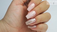 Rose Gold and snowflakes nails art / Cuccio