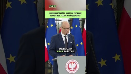 Sowa w klapie marynarki Czarzastego.  Dziennikarz zapytał, co oznacza #shorts