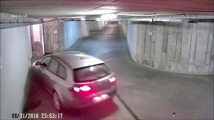 Pijany kierowca w garażu