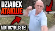 DZIADEK ATAKUJE MOTOCYKLISTĘ! - GŁUPI, AGRESYWNI I SZALENI LUDZIE VS MOTOCYKLIŚCI!