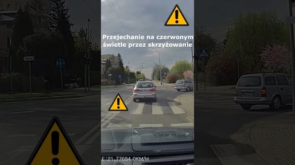 Przejazd na czerwonym świetle przez skrzyżowanie #shorts #rikordwidjo