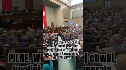 Tusk przegrywa głosowanie ws.  CPK! Brawo Prezydent Nawrocki!