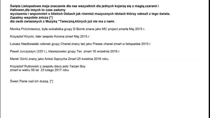 ZMARŁE OSOBY ZWIĄZANE Z MUZYKĄ TANECZNĄ [*]